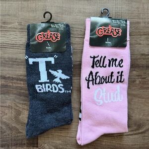 New! Set of 2 Grease Movie T-Birds and Stud Bird Socks